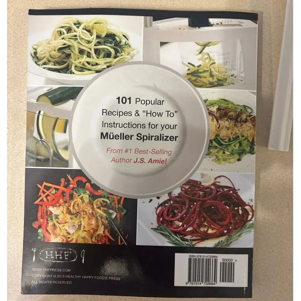 Mueller Austria Spiralizer Vegetable Slicer Container Cookbook & Slicing Blade